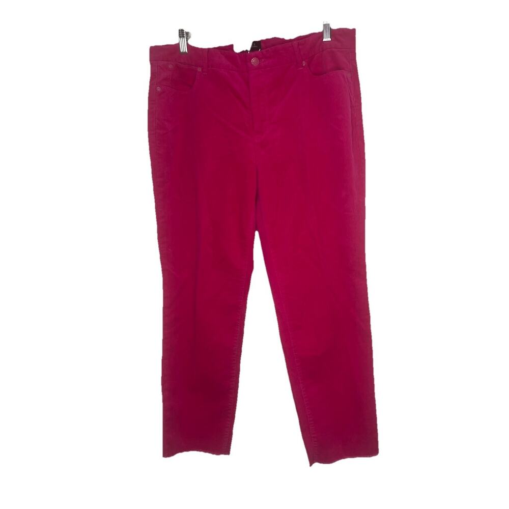 Talbots Women’s Flawless Frayed Hem Corduroy Slim Ankle‎ Pink Pants Petite 12